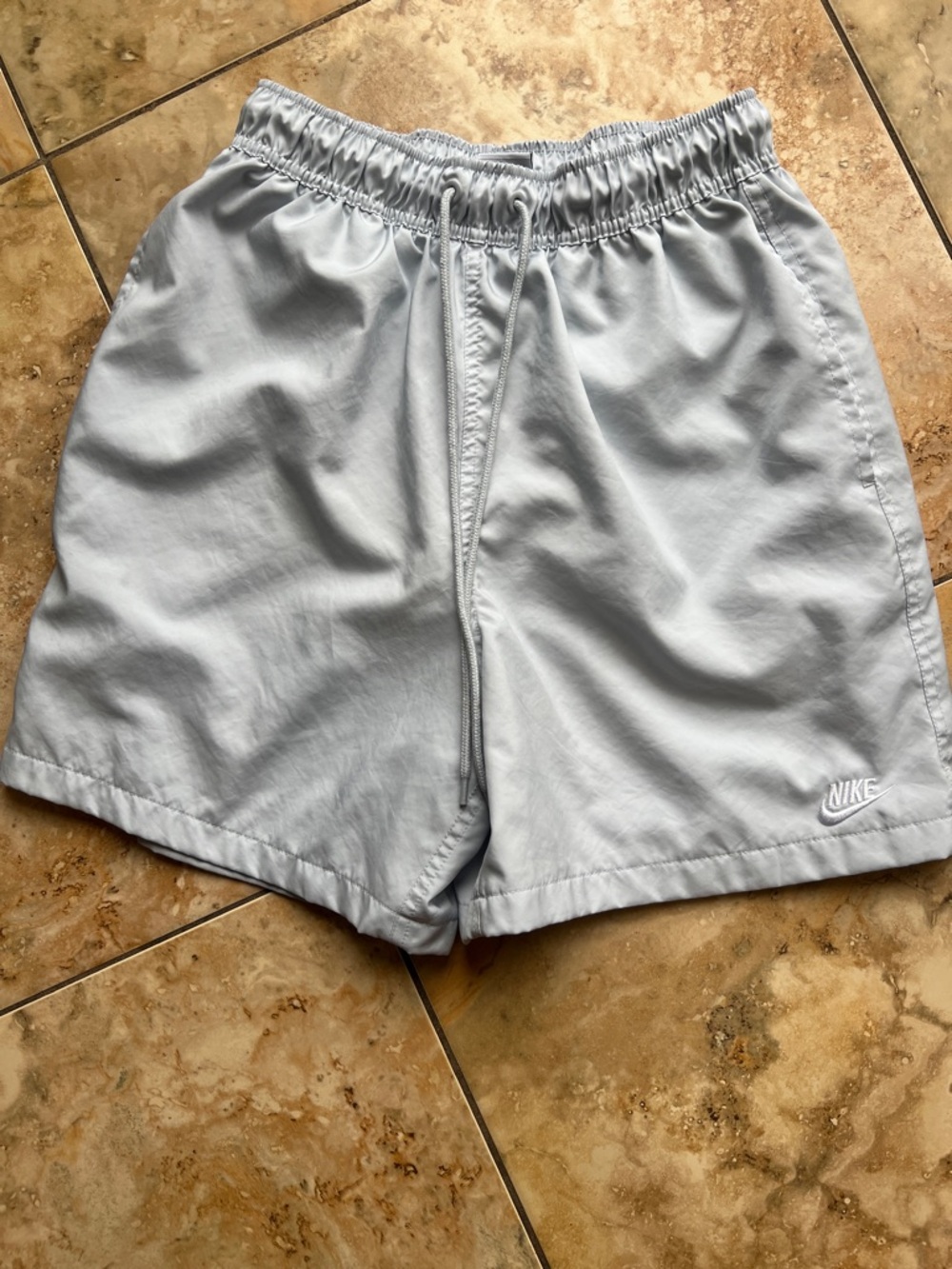 Nike Light Gray Drawstring Athletic Shorts